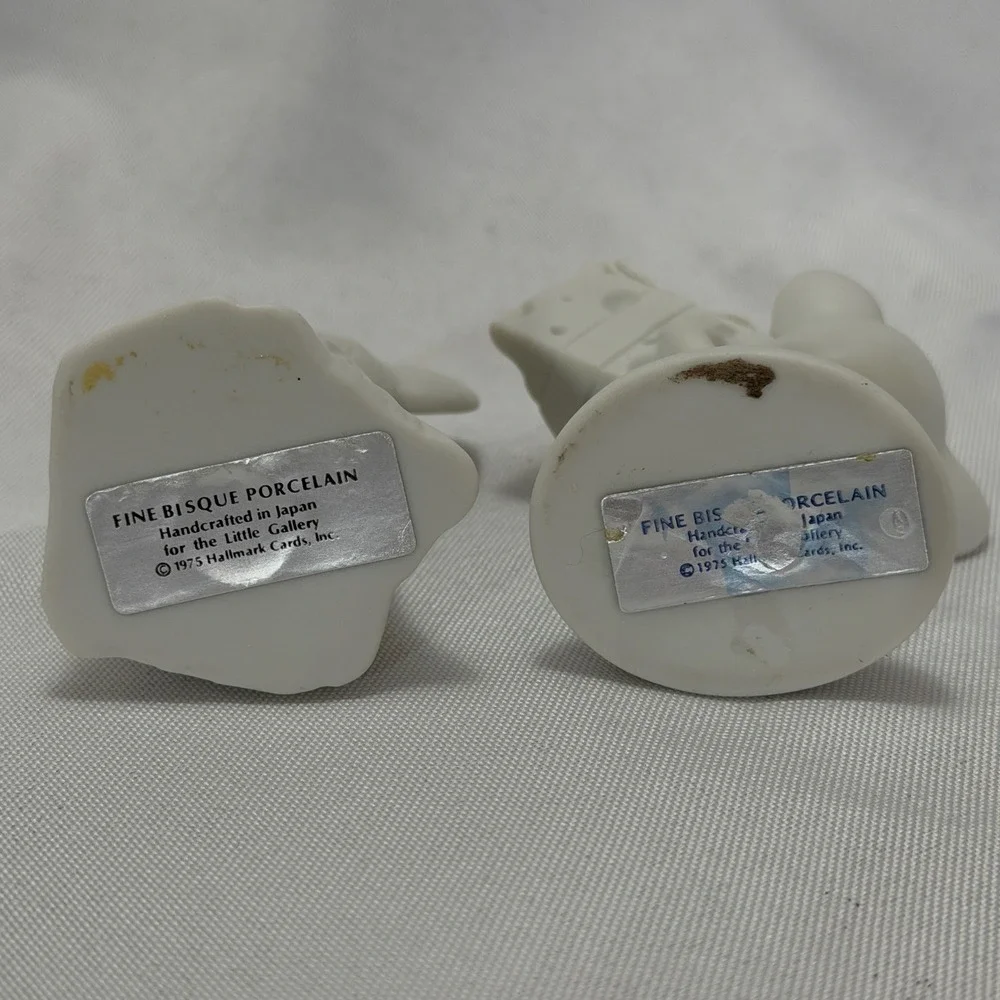 Vintage 1975 Hallmark Bisque Mouse Figurines Set of 2‎ Cottagecore Whimsical